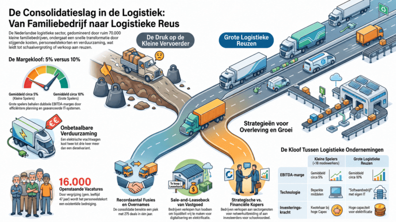 Consolidatie in de logistiek: van 70.000 familiebedrijven naar een handvol reuzen