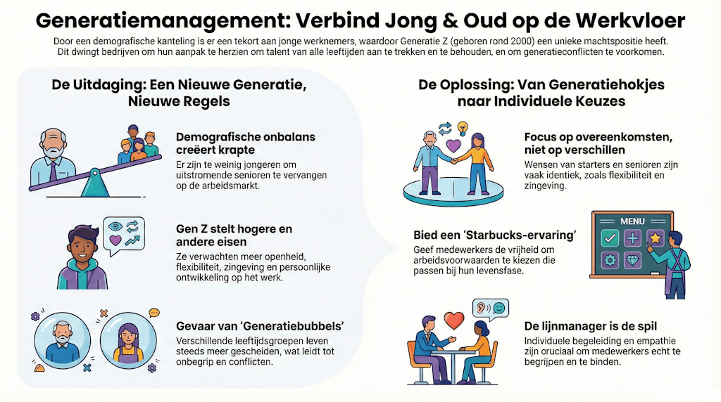 Generatiemanagement volgens CHRO’s en HR-experts: hoe je GenZ én ervaren talent beter laat samenwerken